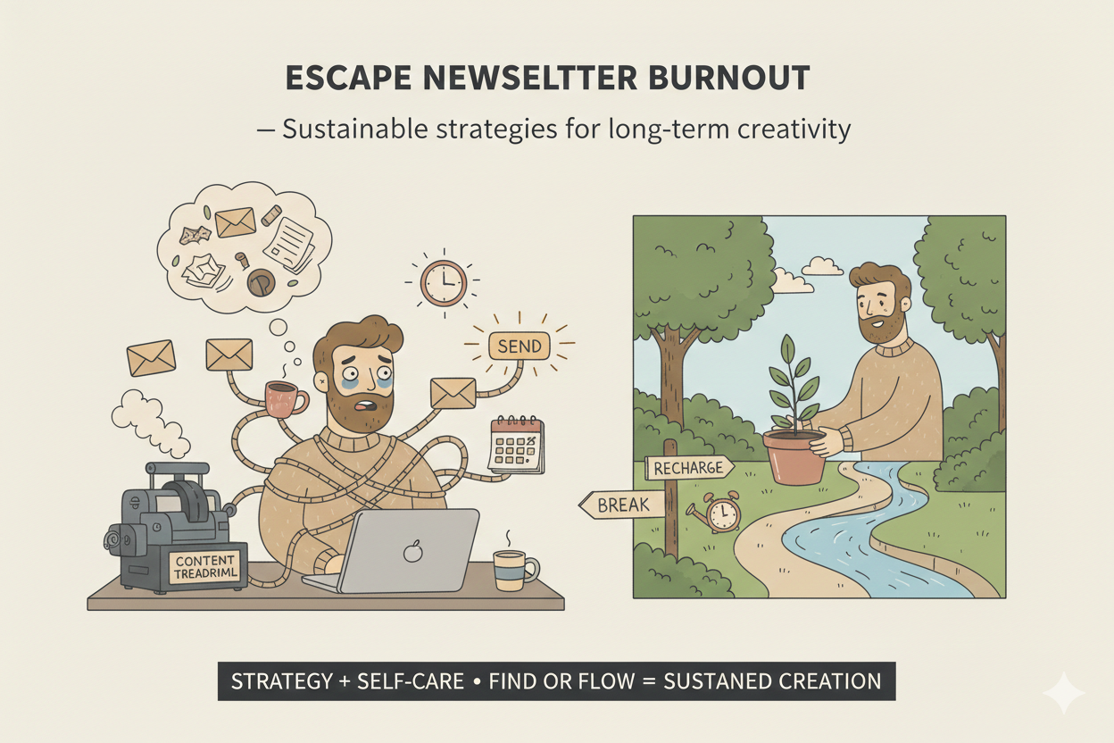 Escape Newsletter Burnout, Sustainable Publishing Rituals for Founders